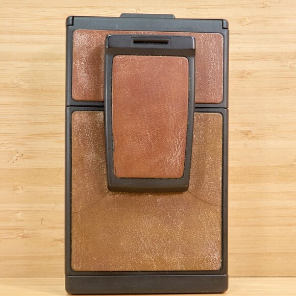 Vintage 70s Polaroid SX-70 Model 3 Land Camera, Black Body with Brown Leather - Picture 3 of 10
